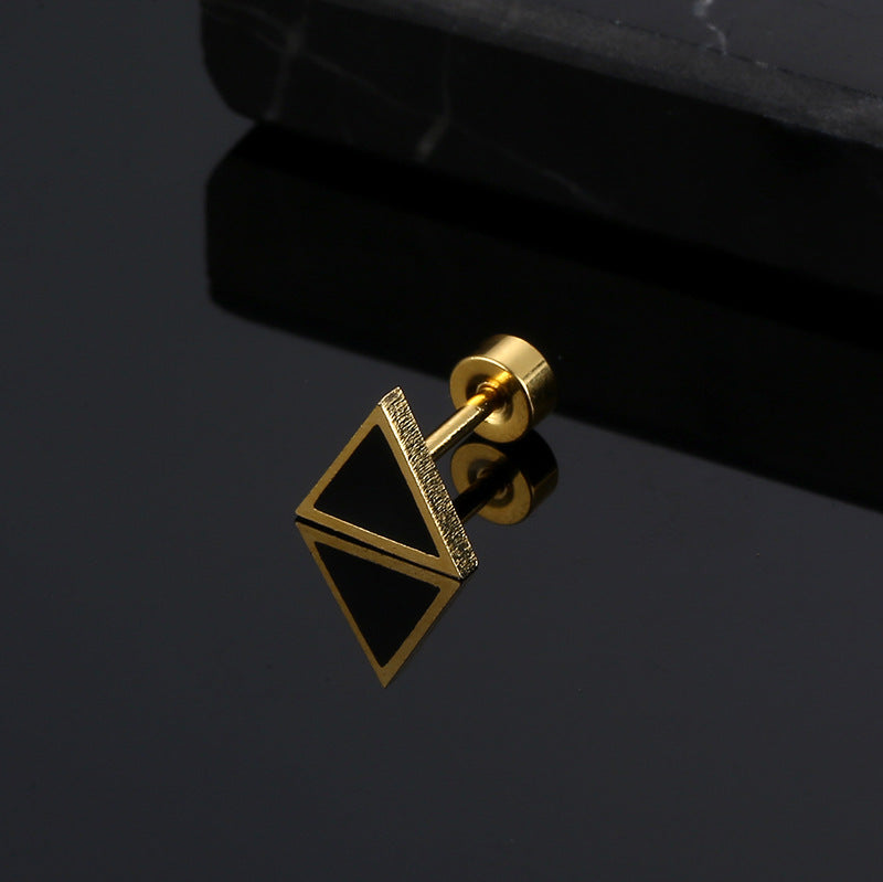 Style Popular Titanium Steel Triangle Stainless Earrings