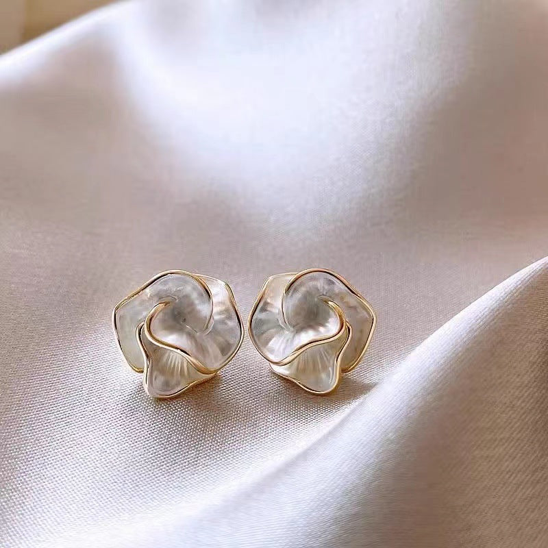 Flower Female Special Interest Light Luxury Temperament High Sense Unique Ear Hook
