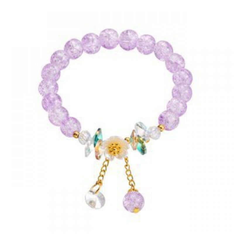 Camellia Little Daisy Crystal Girlfriends Color Glass Chipping Bracelet