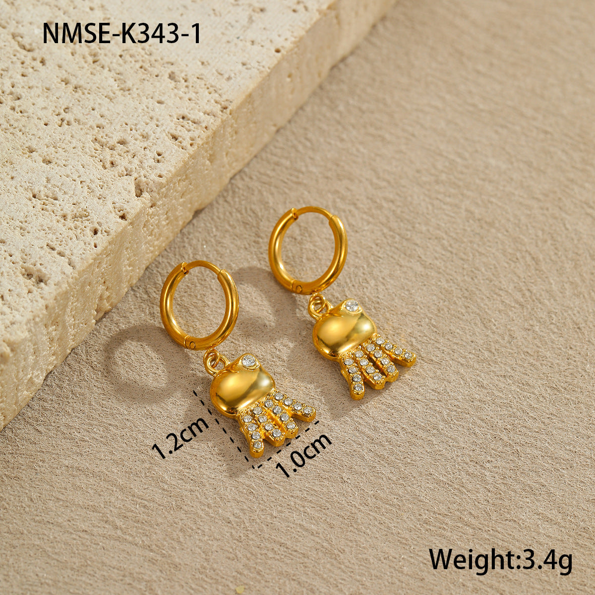 Stainless Steel Fun Gold-plated Titanium Niche Design Jewelry Set