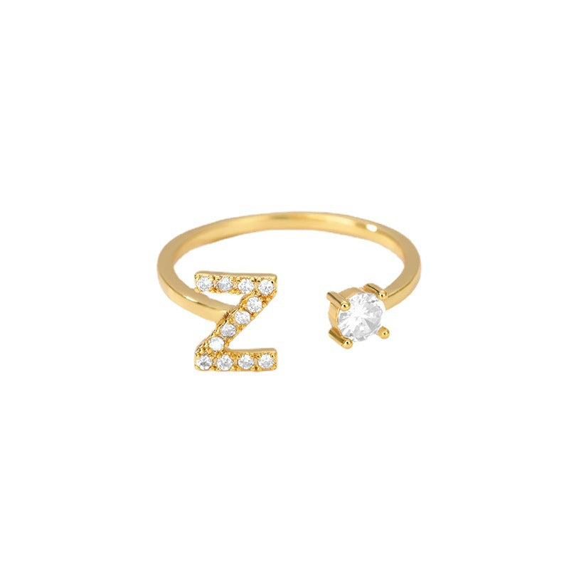 Pretty Women's Letters English Opening Adjustable Rings