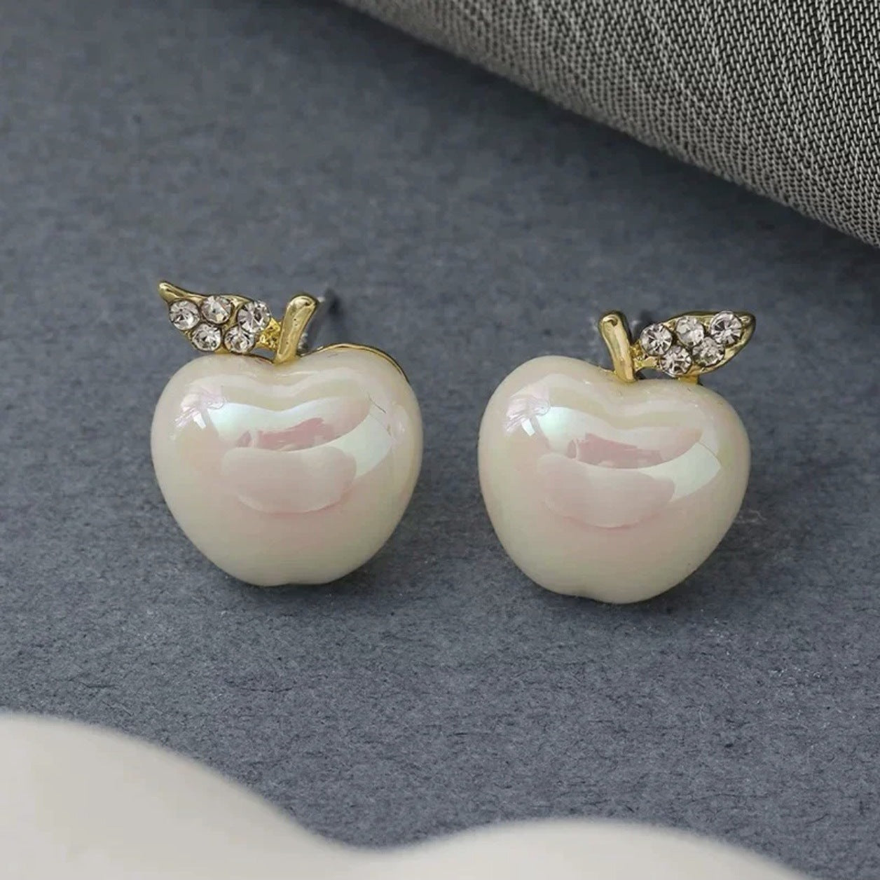 Tassel Diamond Apple Sweet Refreshing Stylish Advanced Cute Compact Stud Earrings