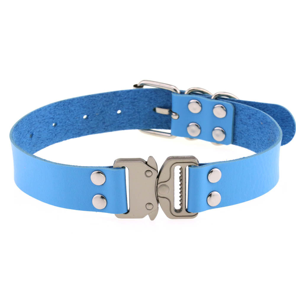Simple Release Buckle Clavicle Creative Classic Pin Leather Collar