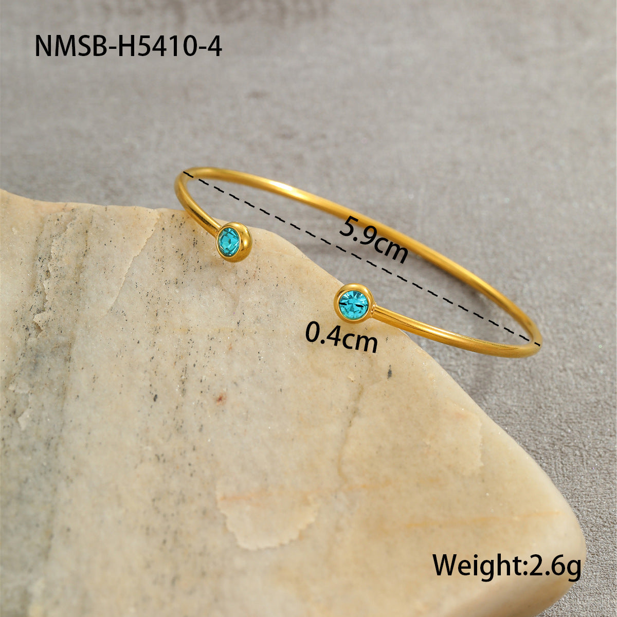 Fashion Zircon Opening Stainless Steel Affordable Luxury Style Bracelet