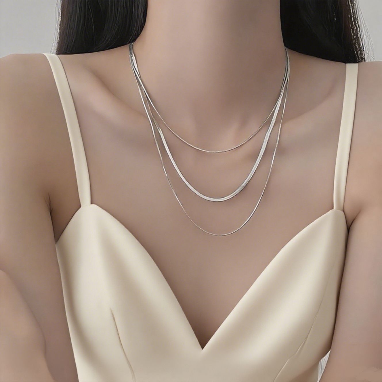Titanium Female Like Flat Snake Hip Necklaces