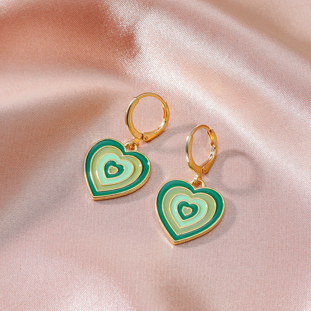 Women's Colorful Oil Shaped Fashion Temperamental Minority Design Geometric Earrings