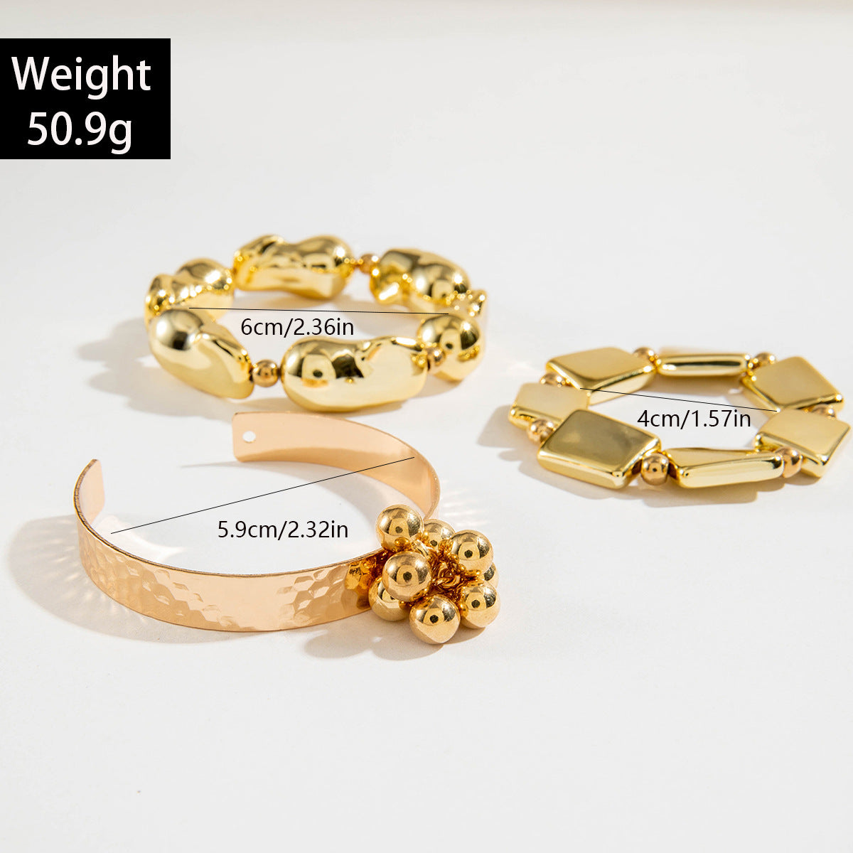 Popular Durable Line Geometric Exaggerated Open-ended Bracelets