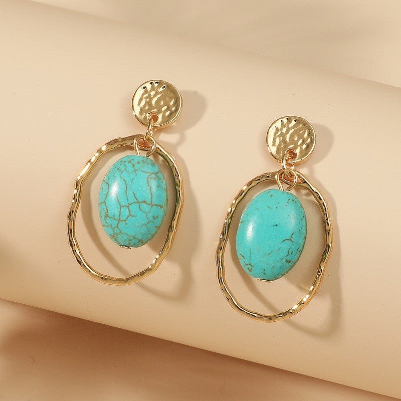 Ethnic Style Bohemian Vintage Turquoise Personalized Earrings