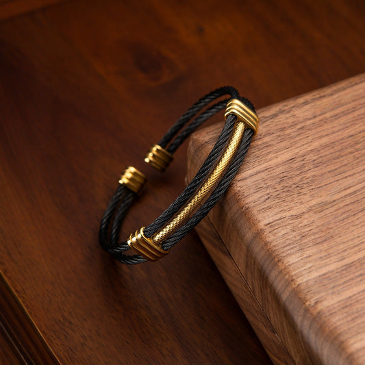Wire Rope Elastic Stainless Simple Woven Bracelets