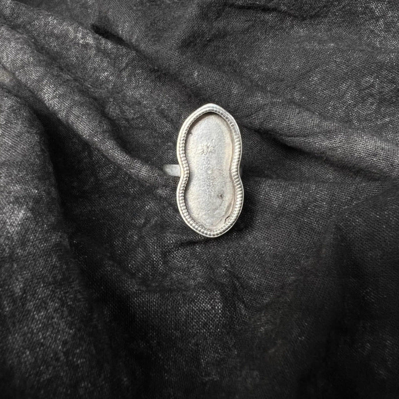 Distressed Ethnic Style Handmade Old Sier Miao Ring