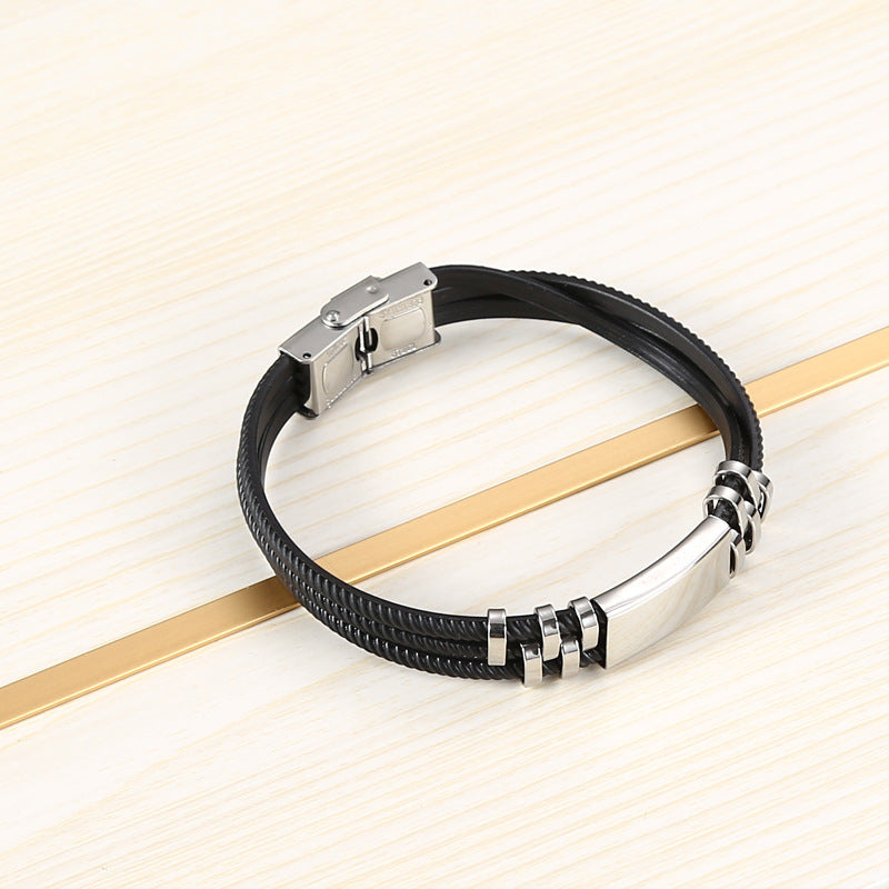 Men's Commodity Stall Jewelry Korean Hand-woven Stainless Bracelets