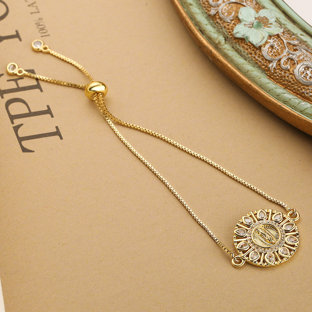 Minority Simple Senior Virgin Mary Zircon Bracelet