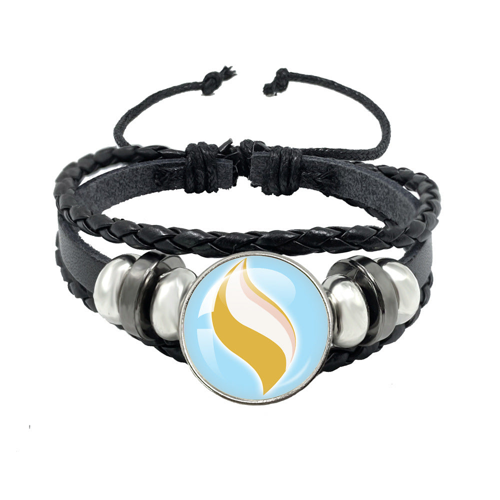 Women's & Men's Leather Time Stone Woven Hand Jewelry Bracelets