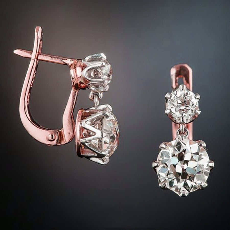 Exaggerated Zircon Ear Clip Light Luxury Minority Advanced Earrings