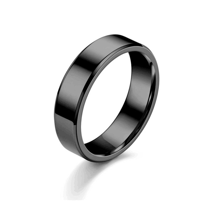 Men's Titanium Steel Glossy Couple Stainless Small Rings