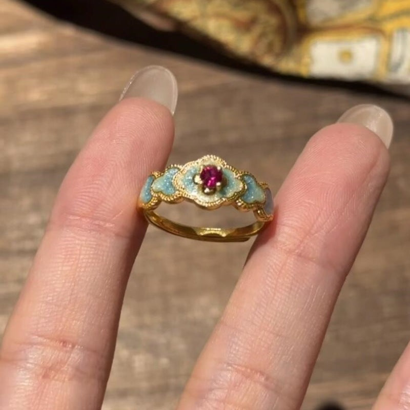 Glaze Enamel Butterfly Female Purple Special Interest Light Rings
