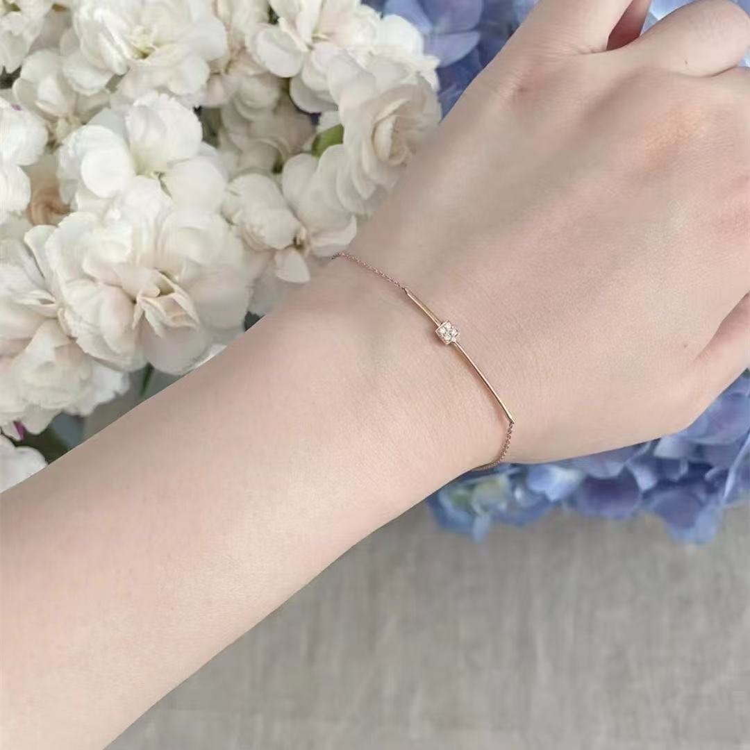 Small Square Diamond Female Girlfriends Niche Design Bracelets