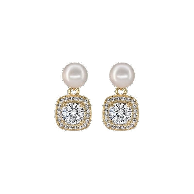 Women's Pearl Zircon Simple Exquisite Refined Grace Light Luxury Stud Earrings