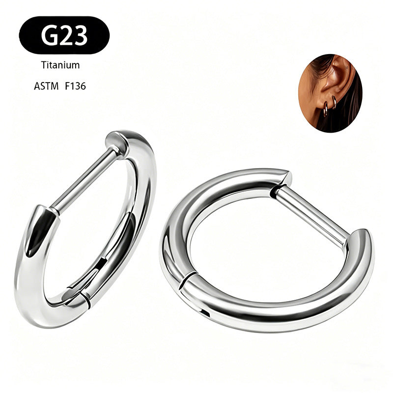 Titanium Alloy Straight Needle Eardrop Captive Earrings