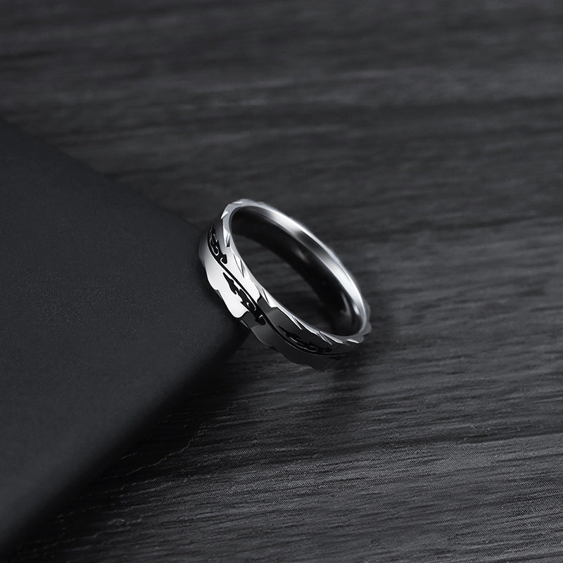 Men's Dragon Pattern Titanium Steel Personality Niche Stainless Simple Fashion Rings