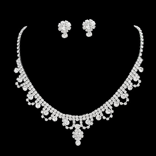 Women's Water Drop Suite Wedding Bridal Full Diamond Formal Jewelry Set