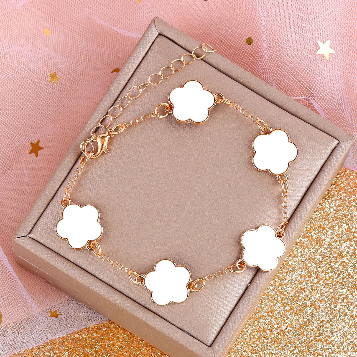 Korean Style Five Leaf Flower Fashion Lucky Ear Jewelry Set