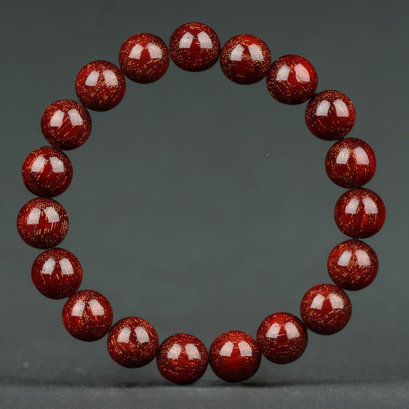 Women's & Men's Lobular Rosewood Old Materials Golden Spots Beads Bracelet