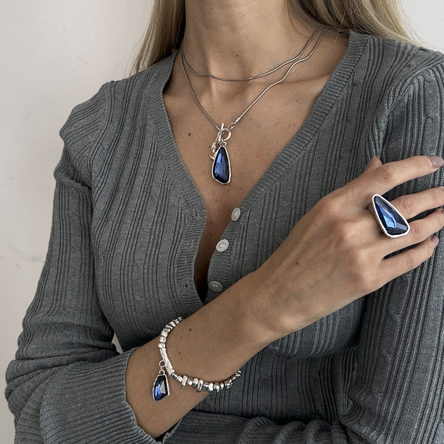 Cold Wind Irregular Beaded Clavicle Chain Necklaces
