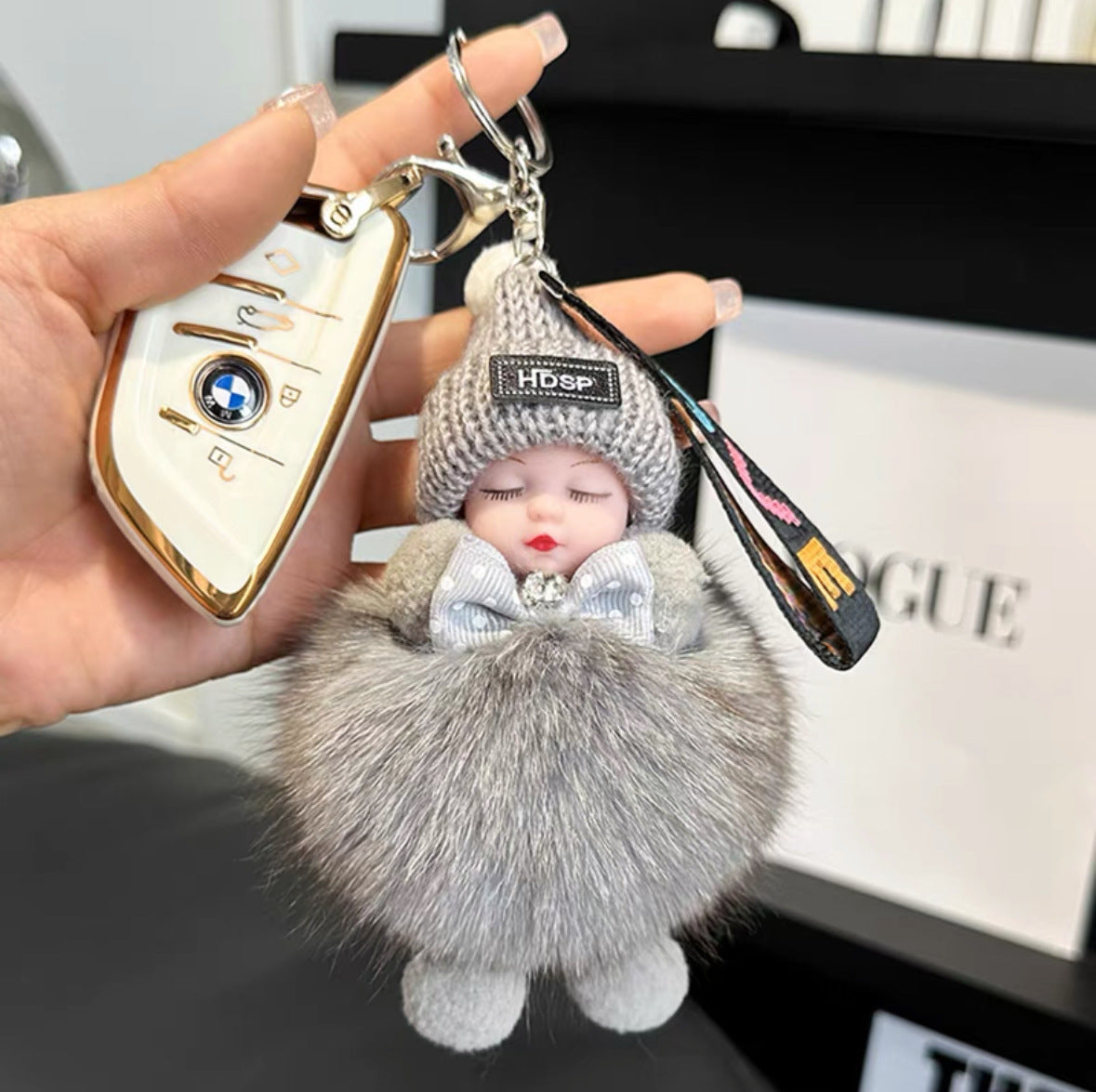 Fox Fur Doll Car Key Decoration Rings