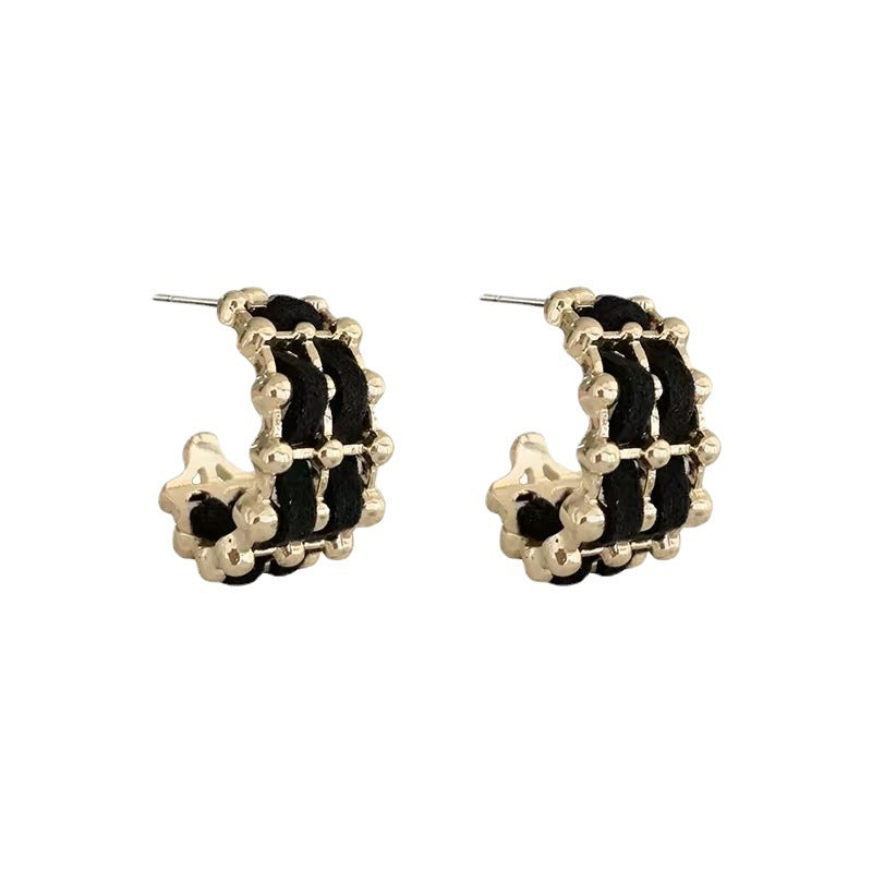 Needle Retro Style Woven Shaped Elegant Earrings