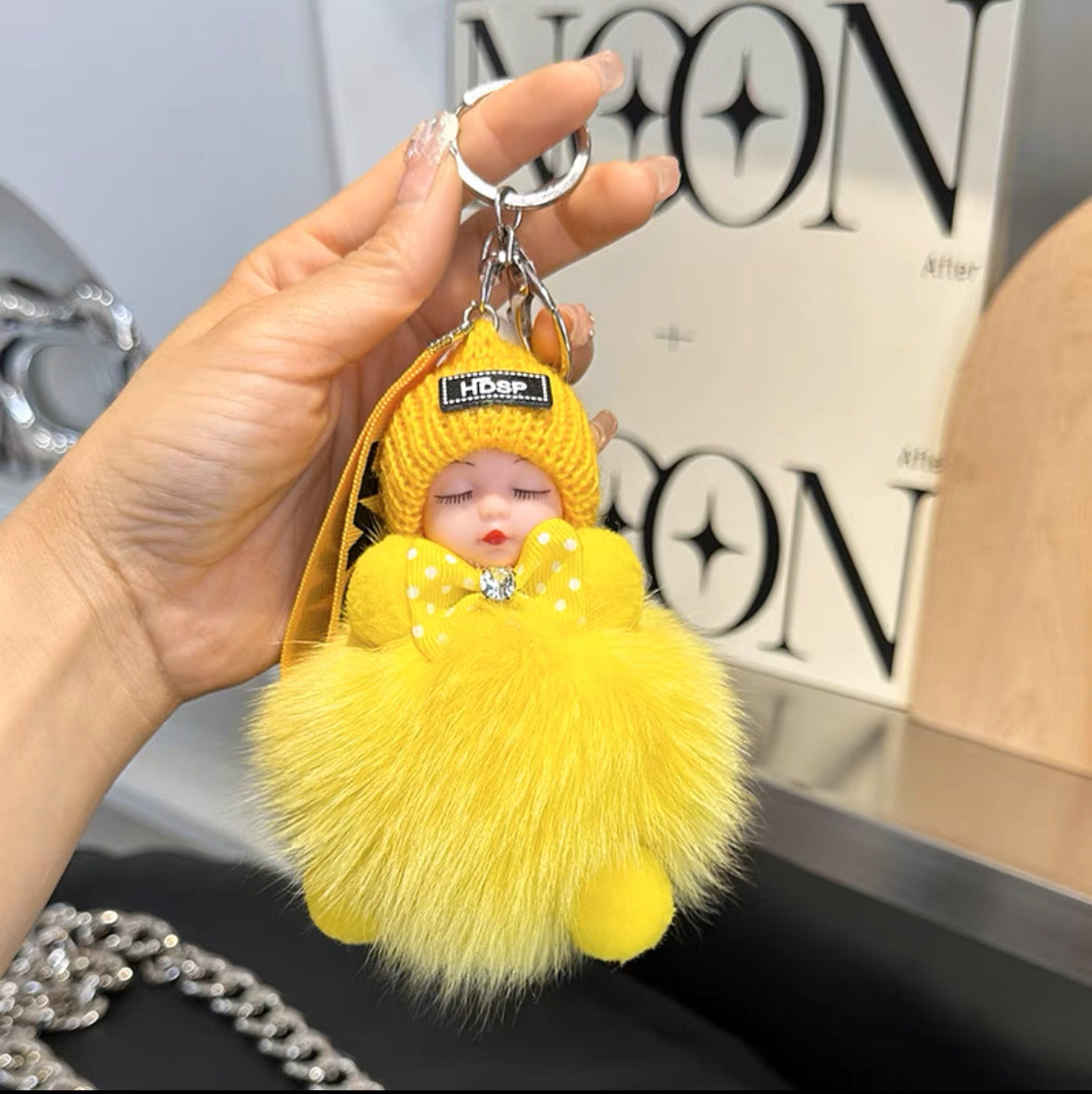 Fox Fur Doll Car Key Decoration Rings