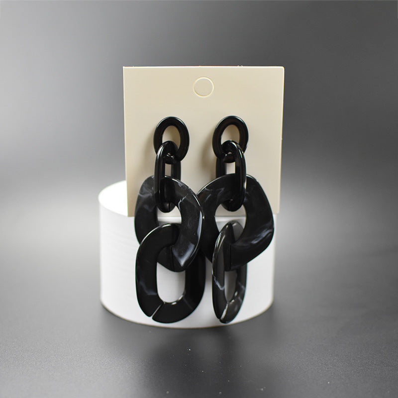 Exaggerated Large Popular Geometric Acrylic Plate Rings