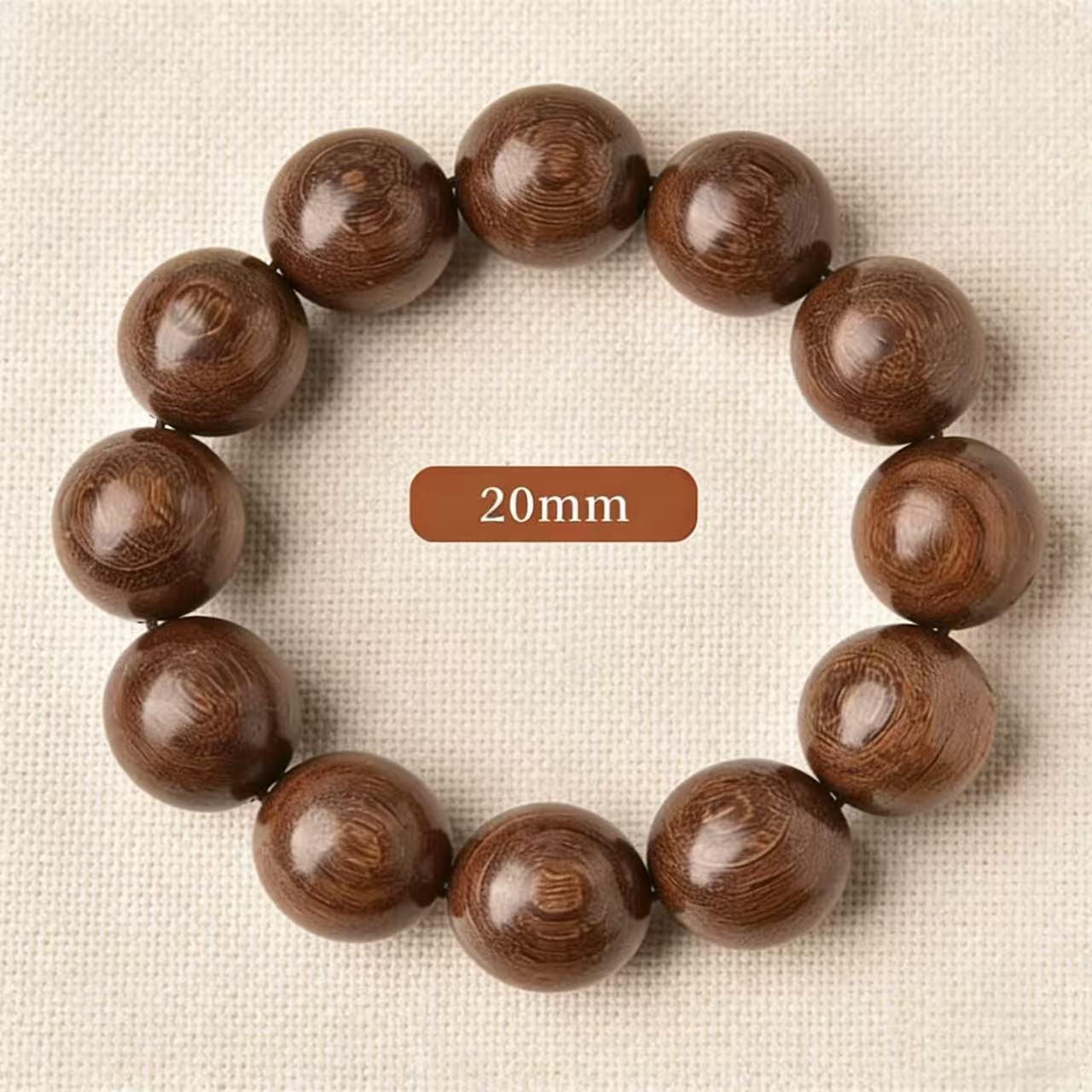 Grain Old Materials Gold Sandalwood Pcs Buddha Beads Unisex Style Bracelet