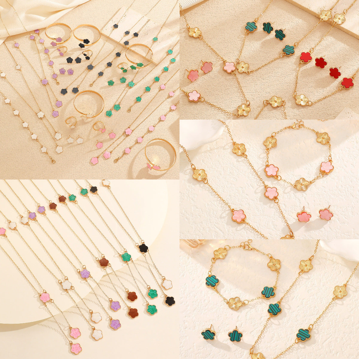 Lucky Flower Parthenocissus Grass Ear Female Jewelry Set