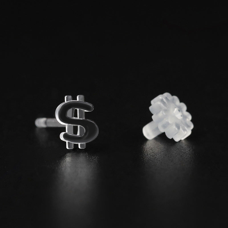 Resin Ear Stick Personality Simple Plastic Auricular Needle Raise Stud Earrings