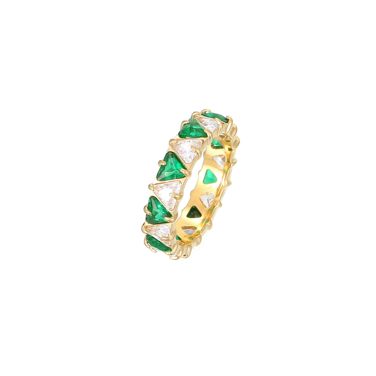 Gang Drill Color Zircon Female Diamond Heart-shaped Rings