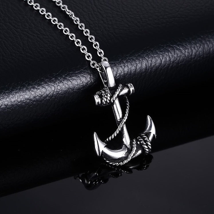 Men's Ornament Caribbean Pirate Ship Anchor Vintage Necklaces