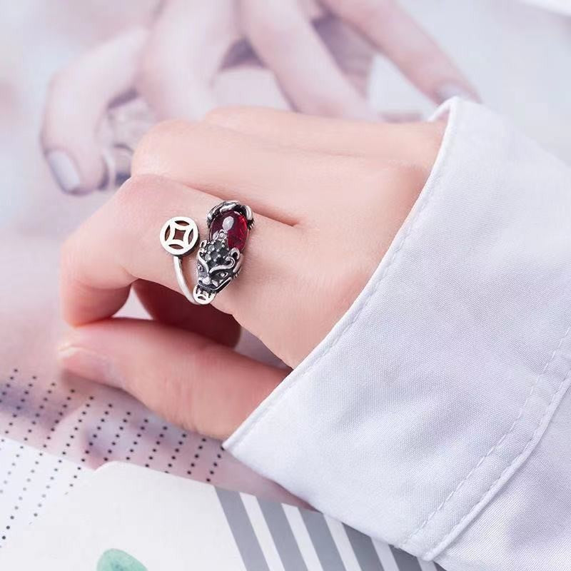 Men's Mouth Domineering Fashion Stacked Single Vintage Rings