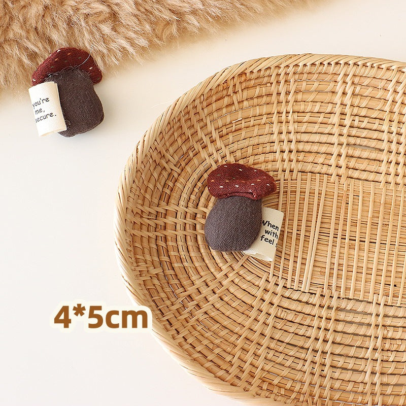 Filled Cartoon Cat Mushroom Hairpin Clothing Jewelry Accessories