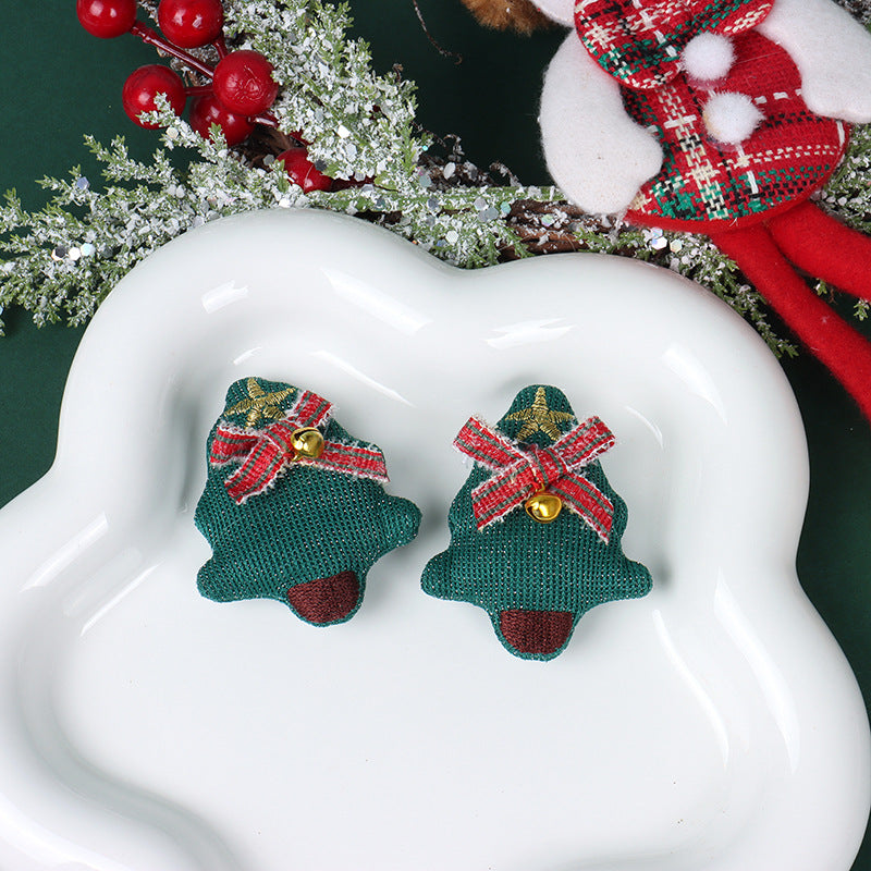 Christmas Brooch Plush Doll Santa Claus Snowman Elk Cartoon Jewelry Accessories