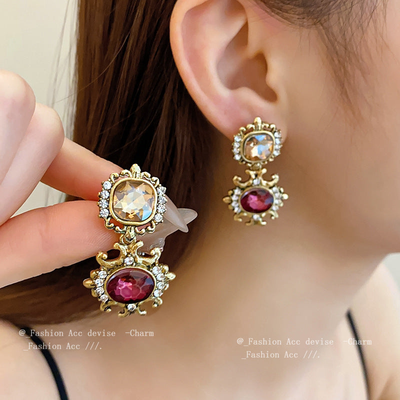 Square Stitching Palace Style Exquisite Clavicle Chain Middle Necklaces