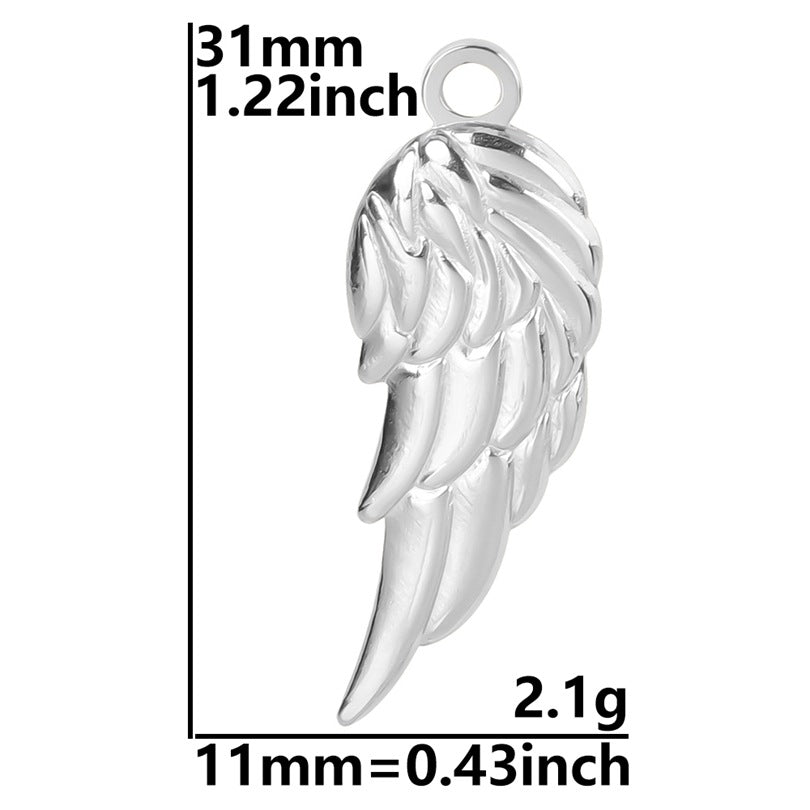Color Golden Wings Stainless Steel Electroplating Mirror Necklace