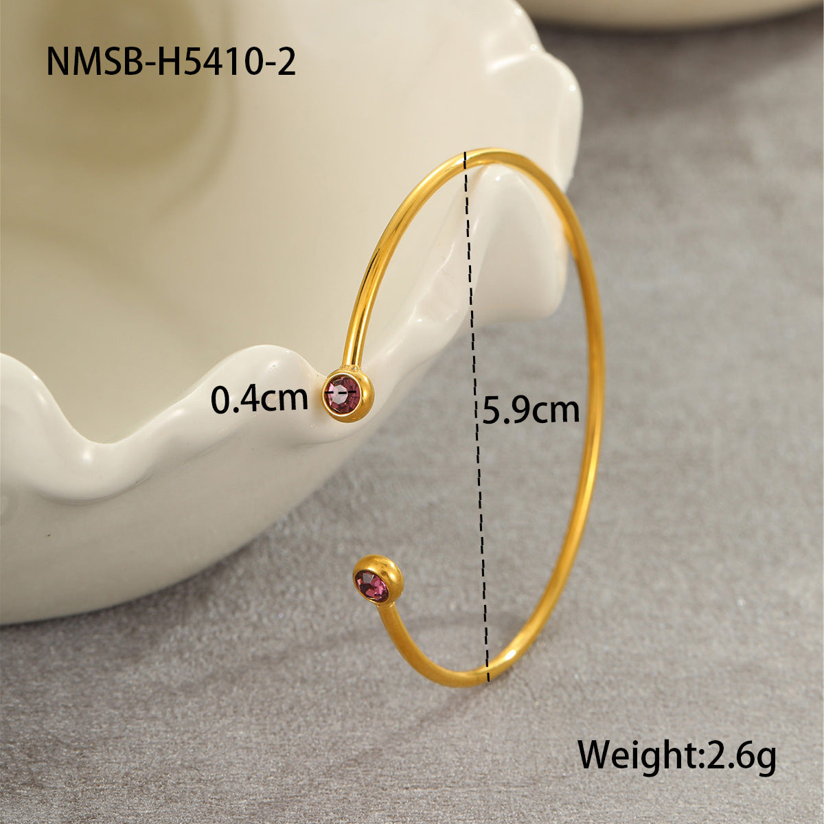 Fashion Zircon Opening Stainless Steel Affordable Luxury Style Bracelet