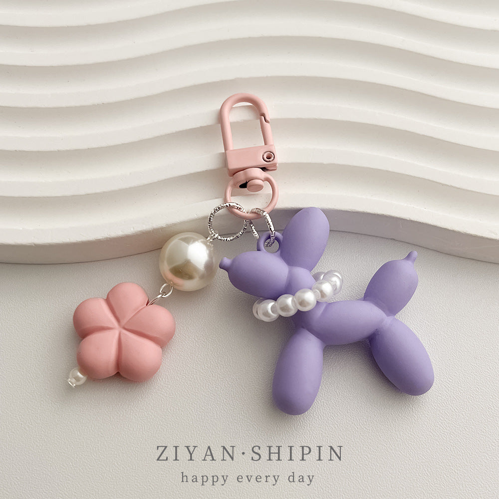 Rubber Balloon Dog Finished Flower Cartoon Earphone Sleeves Hanging Ornaments
