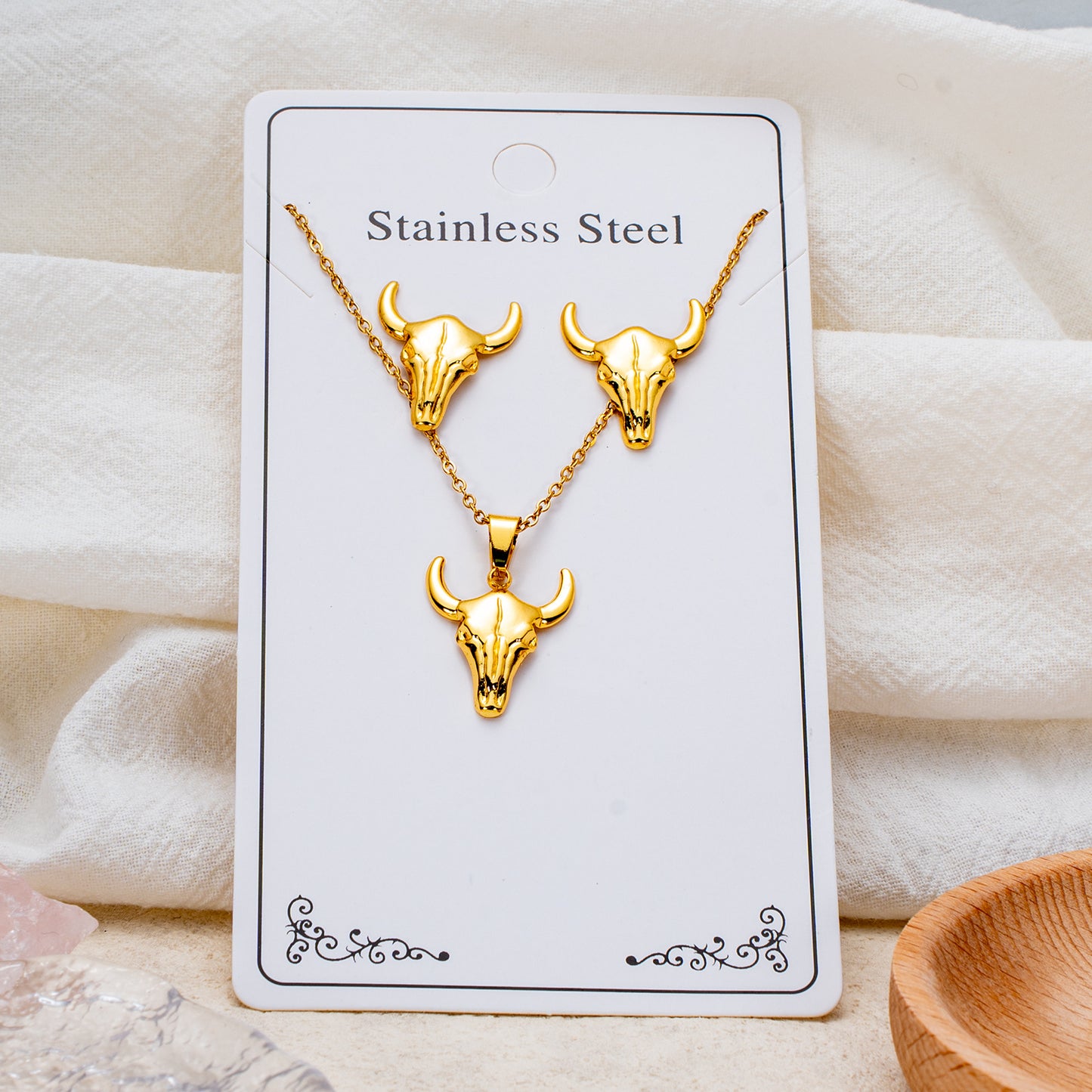 Fashion Personality Stainless Steel Light Luxury Jewelry Set