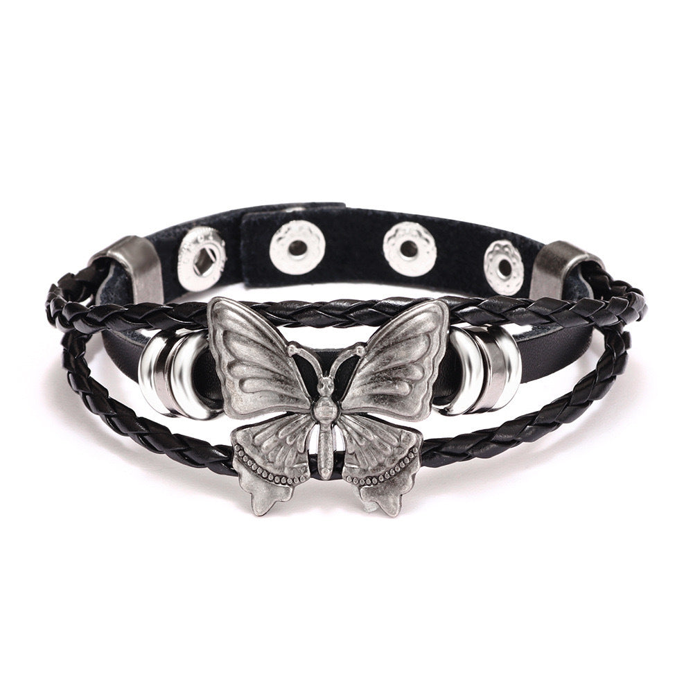 Vintage Butterfly Element Design Dark Wind Bracelet