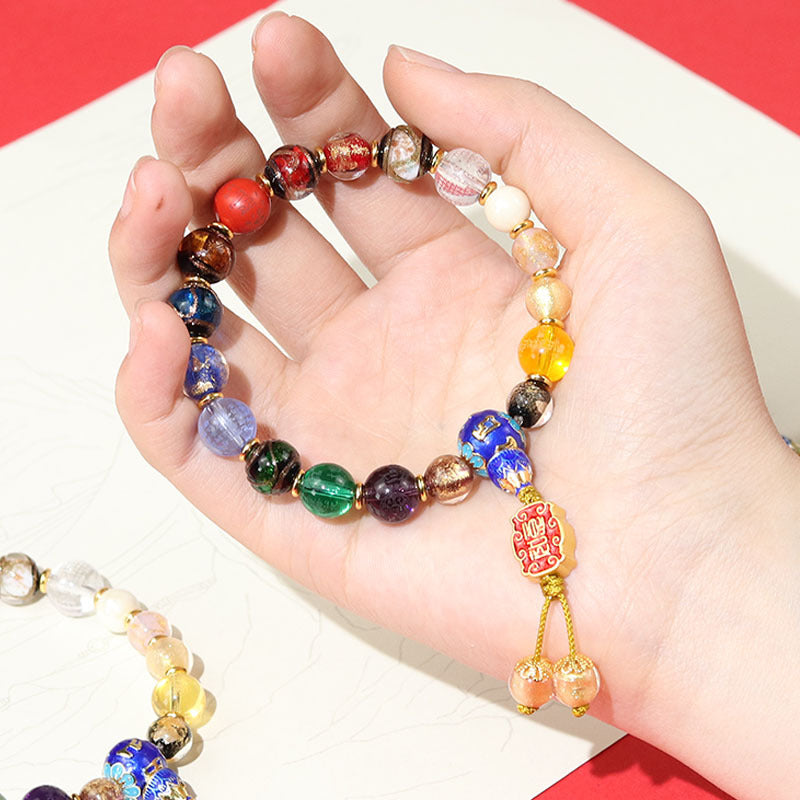 Fragrant Gray Colored Glaze Eighteen Prayer Beads Yellow God Of Bracelet