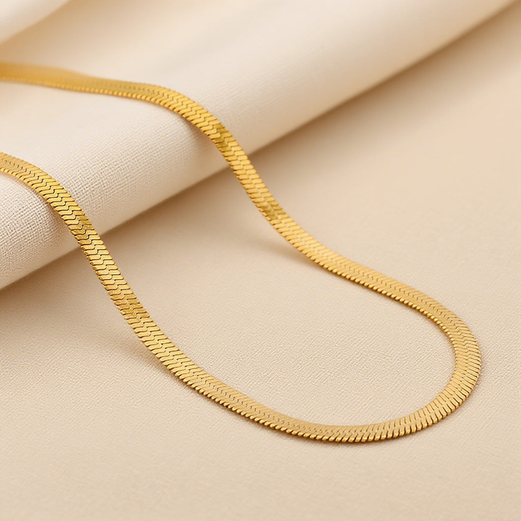 Titanium Female Like Flat Snake Hip Necklaces