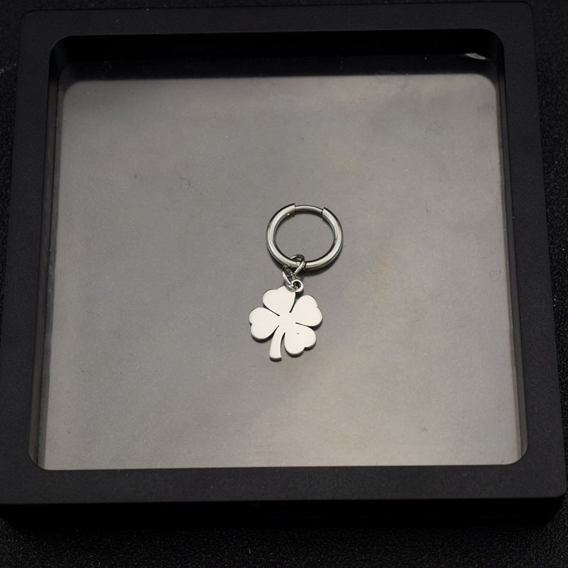 Women's Simple Clover Fashion Stainless Steel Flower Earrings