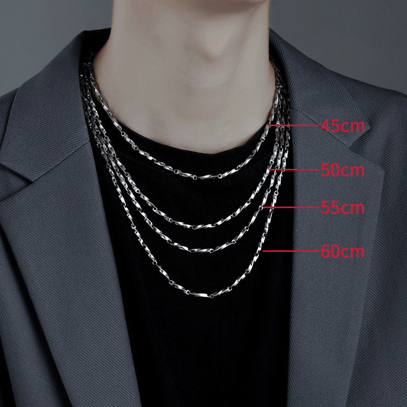 Men's Titanium Steel Personalized Light Luxury Minority Clavicle Necklaces